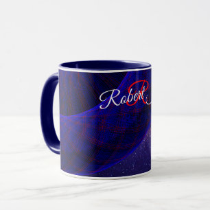 Blaue Raum-Donuts Geometrische Kaffeetasse