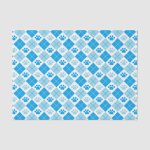 Blaue Raute Druckmuster Seidenpapier