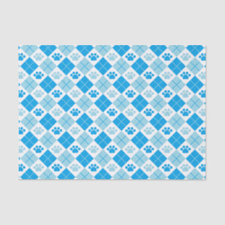 Blaue Raute Druckmuster Seidenpapier