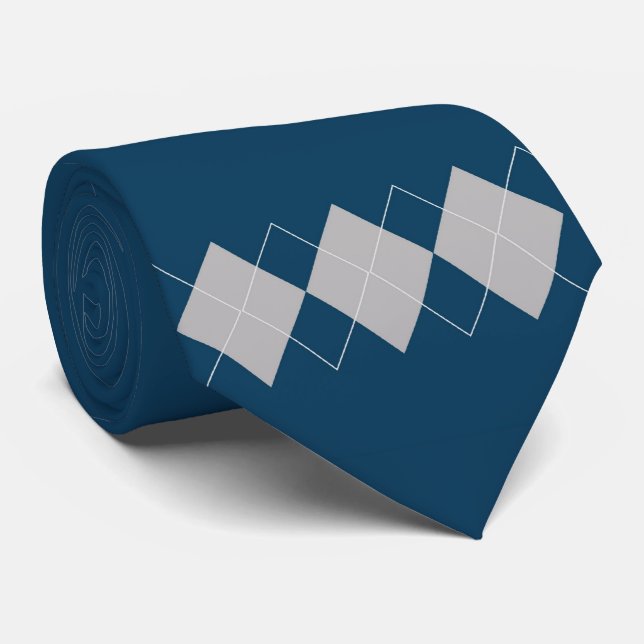 Blaue Raute Krawatte (Gerollt)