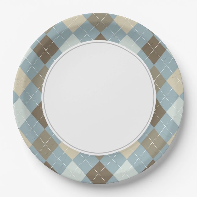 Blaue Raute Pappteller (Vorderseite)