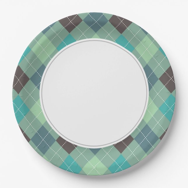 Blaue Raute Pappteller (Vorderseite)