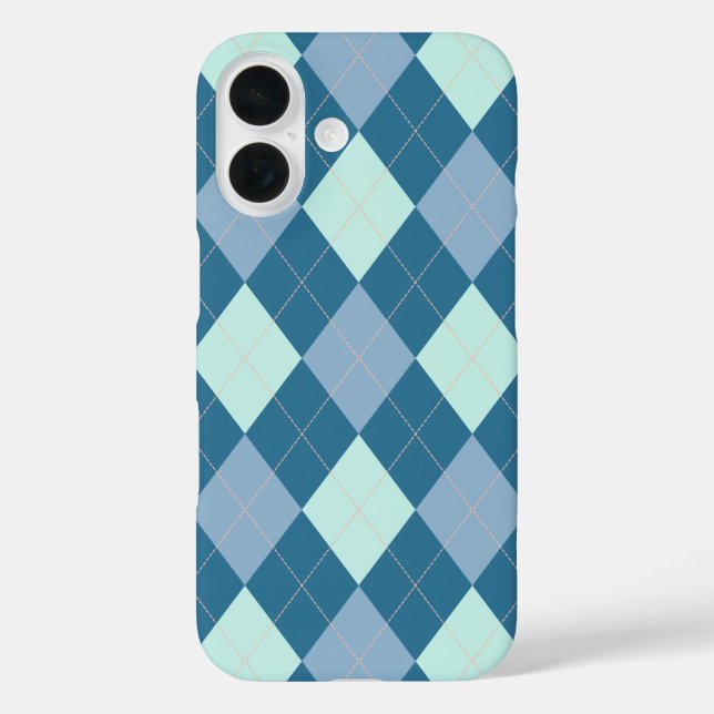 Blaue Raute Vintages Muster Case-Mate iPhone Hülle (Rückseite)