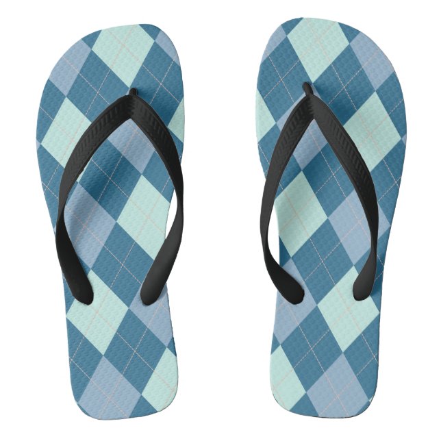 Blaue Raute Vintages Muster Flip Flops (Fußbett)