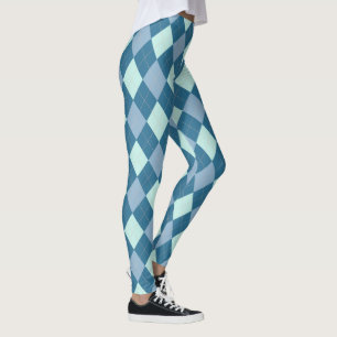 Blaue Raute Vintages Muster Leggings