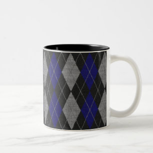 Blaue Rauten-Kaffee-Tasse Zweifarbige Tasse