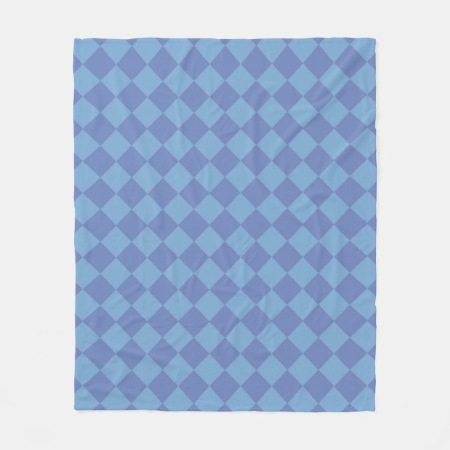Blaue Rauten-Muster Fleecedecke (Vorderseite)