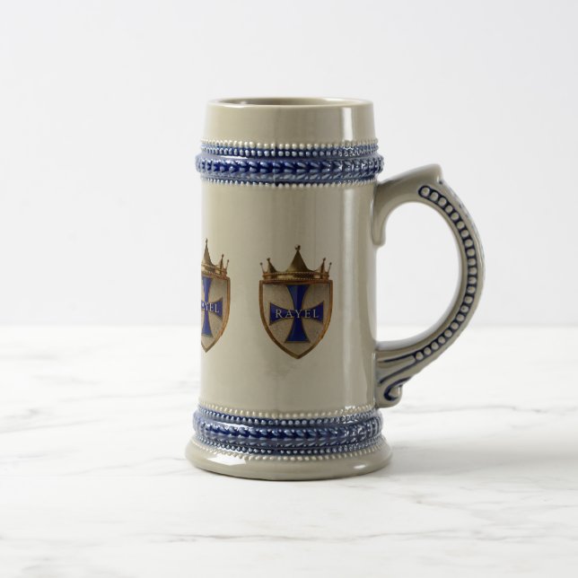 Blaue Rayel-Crest-Stein-Tasse Bierglas (Rechts)