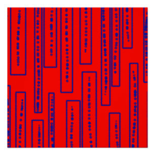 Blaue Rechtecke in Rot Poster