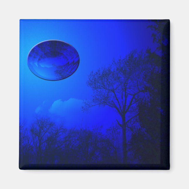 Blaue Reflektion Magnet (Vorne)