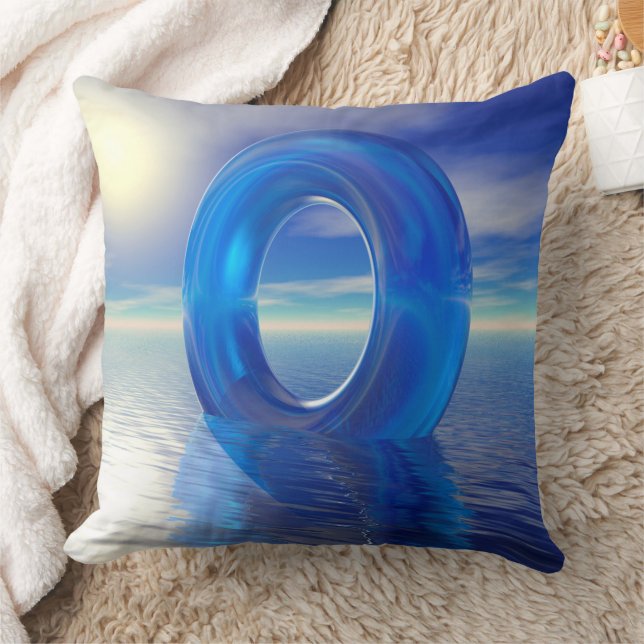 Blaue Reflektionen Kissen (Decke)
