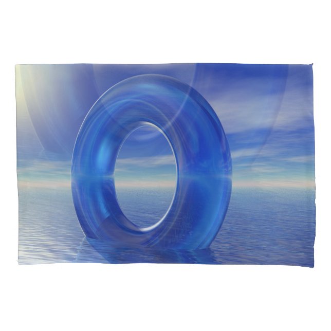 Blaue Reflektionen Kissenbezug (Vorderseite-Links)