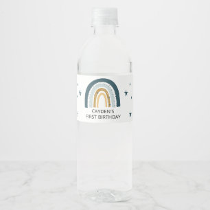 Blaue Regenbogen-Geburtstags-Party-Wasserflaschen- Wasserflaschenetikett