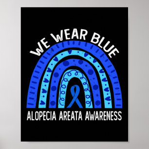 Blaue Regenbogen tragen Alopezie Areata Sensibilis Poster