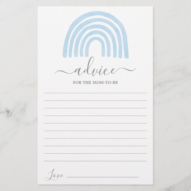 Blaue Regenbogenempfehlung für die Mama, die Karte (Vorderseite)
