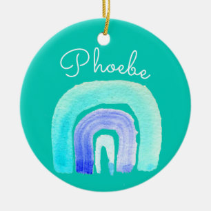 Blaue Regenbogenfarbe Liebe Keramik Ornament