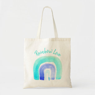 Blaue Regenbogenfarbe Liebe Tragetasche