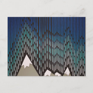 Blaue Regenbogengebirge in künstlerischem Muster d Postkarte