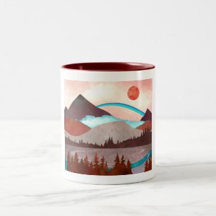 Blaue Regenbogenlandschaft Zweifarbige Tasse