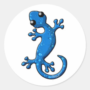Blaue Regengecko-Eidechse Runder Aufkleber