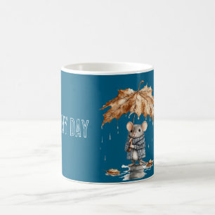 Blaue Regentag-Maus-Blatt-Regenschirm Kaffeetasse