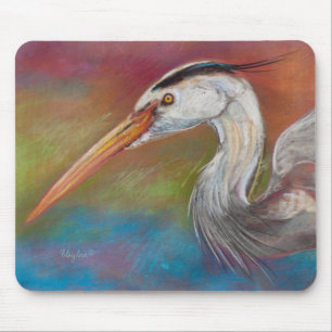 Blaue Reiher-Mausunterlage Mousepad