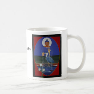 Blaue Reiherzen-Buddhist-Mitte-Kaffee-Tasse Tasse