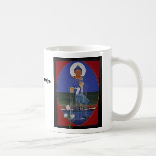 Blaue Reiherzen-Buddhist-Mitte-Kaffee-Tasse Tasse (Rechts)