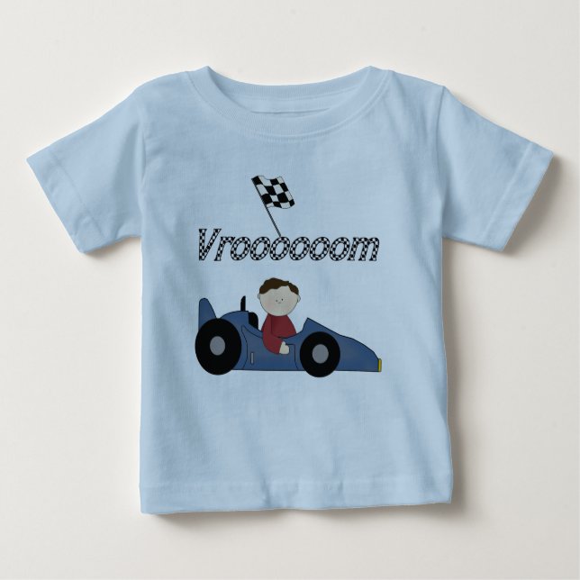 Blaue Rennwagen-T-Shirts und Geschenke Baby T-shirt (Vorderseite)