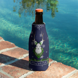 Blaue Rentierflasche Cooler Flaschenkühler