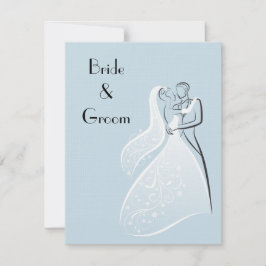 Blaue Retro Hochzeits-Tänzer Einladung