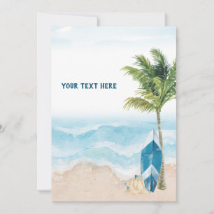 Blaue Retro-Surf-Schildkarte Einladung