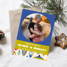 Blaue Retro-Urlaubskarte