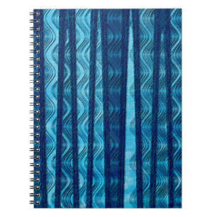 Blaue Retro-Welle Einzigartiges Cooles Muster Notizblock