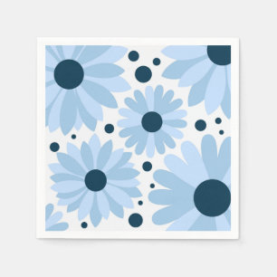 Blaue Retrofarben und dunkelblaue Punkte Serviette