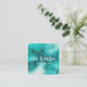 Blaue Rhapsodie der Farben Quadratische Visitenkarte