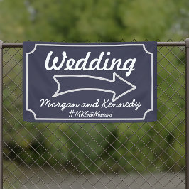 Blaue Richtungskurve rechts Hochzeitbanner Banner