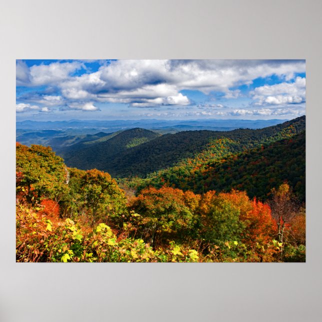 Blaue Ridge im Herbst Poster (Vorne)