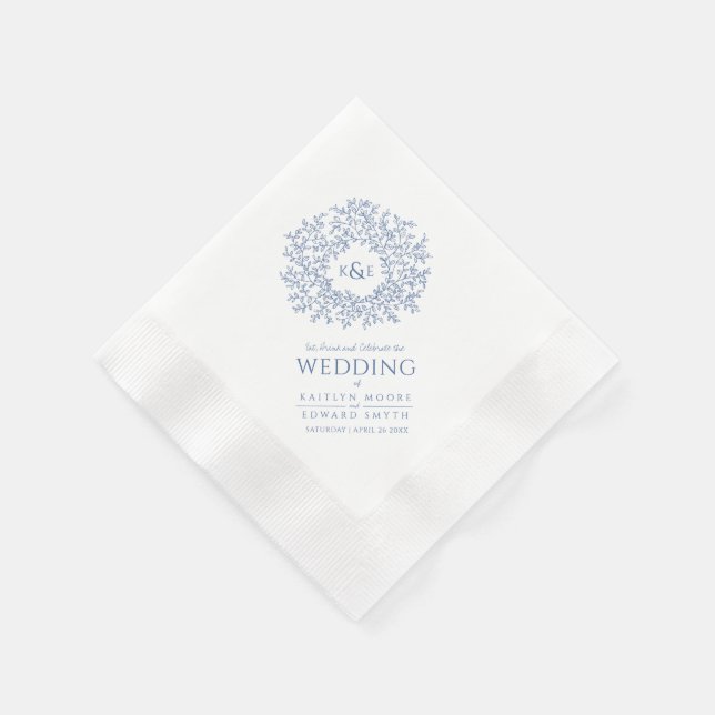 Blaue Ringelblume, Mono Art Hochzeit Serviette (Ecke)