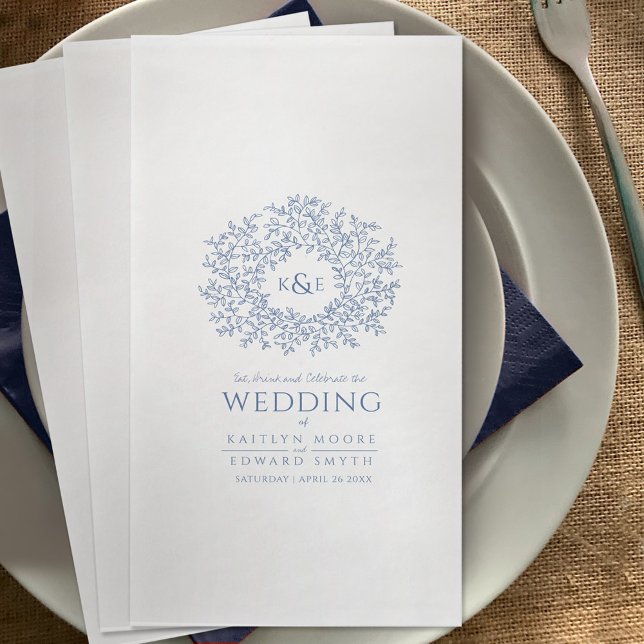 Blaue Ringelblume, Mono Art Hochzeit Serviette (Von Creator hochgeladen)