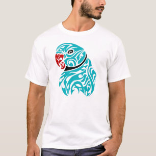Blaue ringneck Papageientätowierung T-Shirt