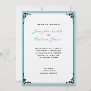 Blaue Robin-Ei-Einladung zur eleganten Hochzeit Einladung