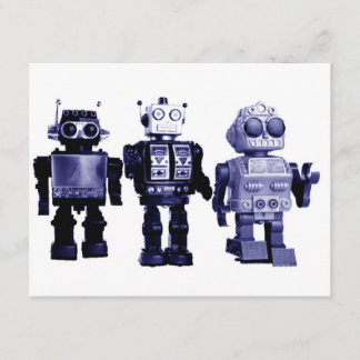 blaue Roboter Einladung