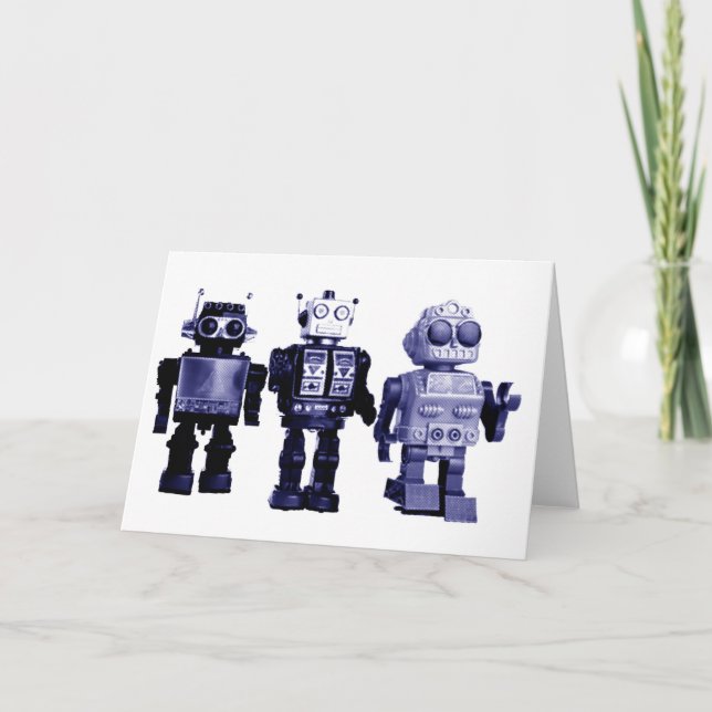 blaue Roboter Karte (Vorderseite)