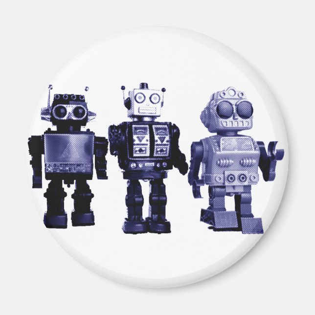 blaue Roboter Magnet (Vorne)