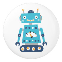 Blaue Roboter-Türknäufe für Kinder