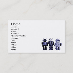 blaue Roboter Visitenkarte