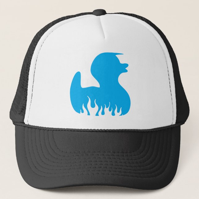 Blaue Rockabilly Ente Truckerkappe (Vorderseite)