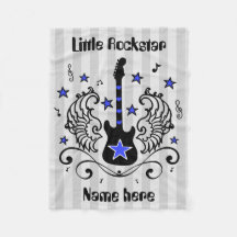 Blaue Rockstargitarre mit Flügeln