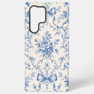 Blaue Rococo-Rosenband-Toile-Handyhülle Samsung Galaxy Hülle